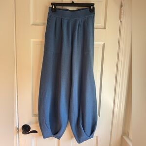 Free People FP Beach Freya Blue Barrel Leg Knit Pants Size Small